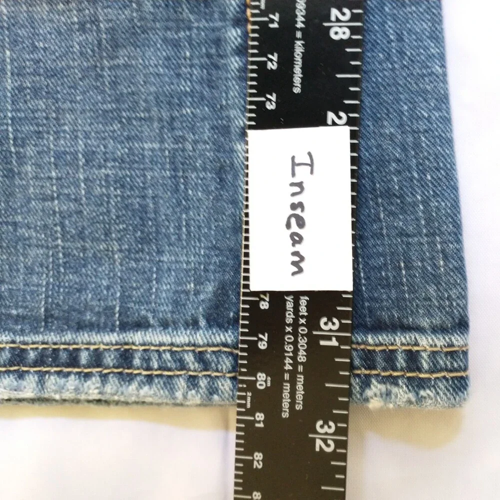 Mavi Erin 30x32 Low Front Comfort Hip Bootcut Jeans Distressed Glitter Pocket